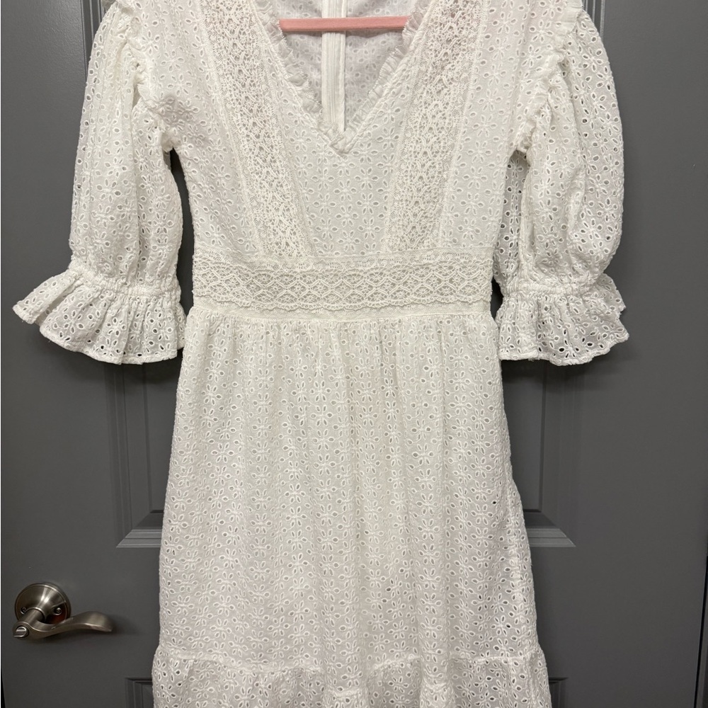 Love Sam White Ruffled Tiered Sundress